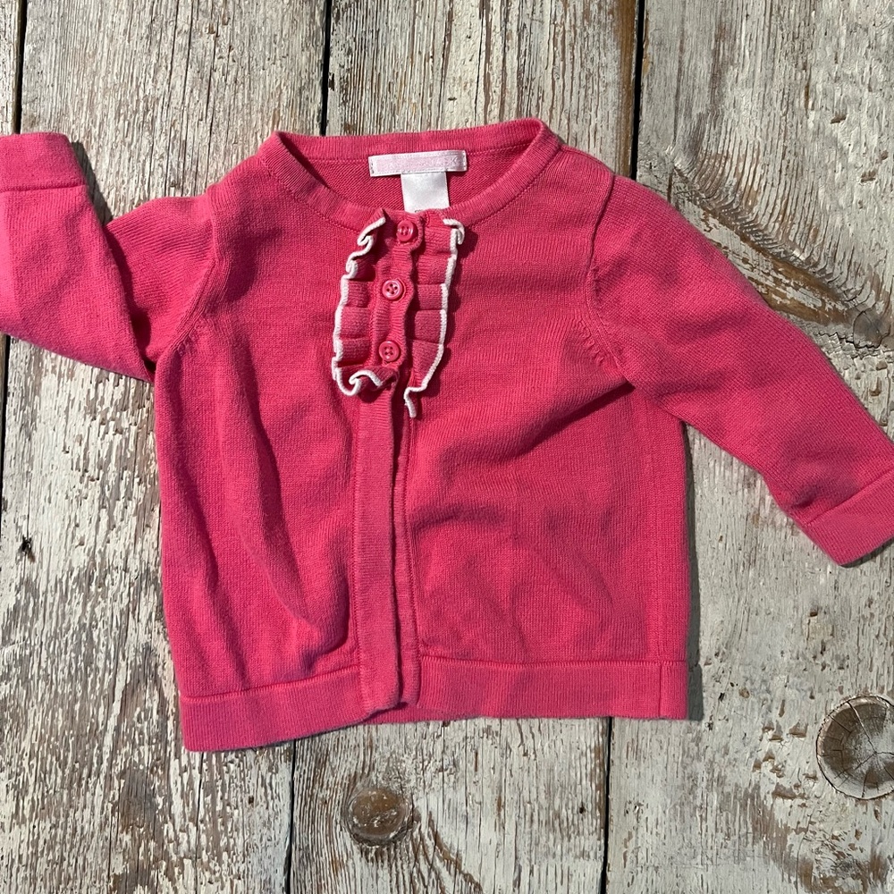 Janie and Jack Pink Ruffle Cardigan